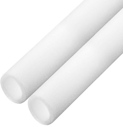sourcing map 2pcs Pipe Insulation Foam Tube Split Pipe Lagging 15mm(9/16 Inch) ID 40mm OD 3ft Freeze Protection for Copper Pipe, White