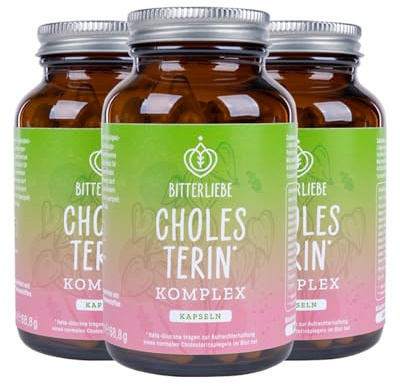 BitterLiebe Cholesterin* Komplex, einzigartige Kombination aus Bitterstoffen, Beta-Glucanen und Cultavit, 3-fach Wirkung auf Cholesterinspiegel