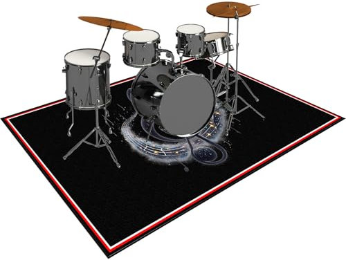 Drum Teppich Schlagzeugteppich 160 x 120 cm Trommelteppich Schallschutz Akustik Schlagzeug Teppich Professionelles rechteckiges Elektronisches Jazz Schlagzeug Kit Drumteppich für Studio, Wohnung