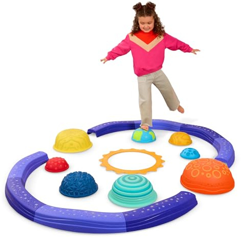 Battat Education - Trave d'equilibrio per Bambini - Travi di bilanciamento ad Incastro - Baccelli sensoriali - Gioco Attivo per Bambini e Ragazzi - 3 Anni +