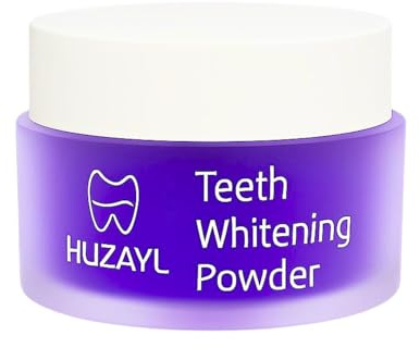 Huzayl Professional Teeth Whitening Powder - Stain Removal & Enamel Safe Teeth Whitener - Whitening Tooth Powder for Coffee, Wine, Smoking Stains - Sensitive Teeth - 15g