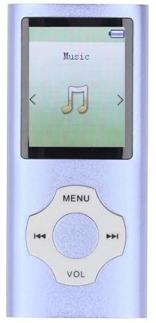 Yanmis Lettore MP3 MP4, Lettore Musicale Video Portatile Schermo a Colori da 1,8 Pollici Suono HiFi Espandibile da 128 GB con Registrazione Vocale del Libro Elettronico per (Blu Viola)