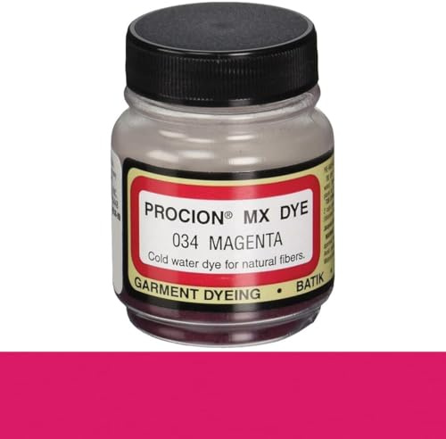 Jacquard Procion MX Magenta Fabric Dye, Cold Water Fibre Reactive Textile Colour for Cotton Linen Viscose Rayon Silk, Permanent Art Craft Projects, 18.71g
