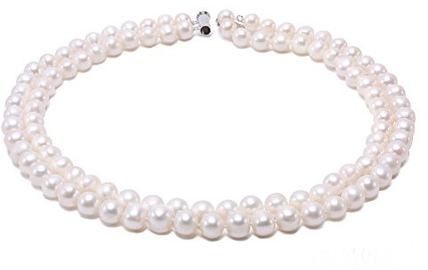 JYX Perlenkette aus Süßwasserzucht Zweireihig 8-9 mm rund for Women