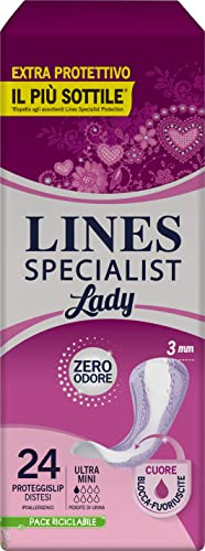 Lines Specialist Assorebenti per Urina Ultra Mini, Confezione da 24 Pezzi
