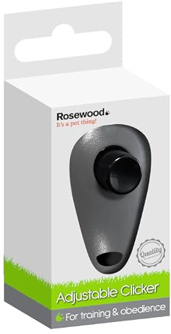Rosewood Clicker de Dedo de Paso Ajustable para Perros, Entrenamiento, Refuerzo Positivo y Mejora del Comportamiento, Sonido Personalizable para una comunicación Clara
