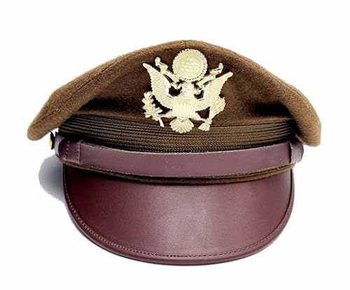 Sturm Casquette Officier Aviateur Pilote US AIR Force Américaine 1941 WWII Crush Cap Hiver (58 cm)