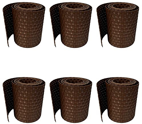 workingHOUSE Polyrattan-Sichtschutzstreifen | Sichtschutz für Doppelstabmatten Zaun | 19x255 cm (6 x Hellbraun) | Wetterfester Gartenzaun-Sichtschutz | Einfach anzubringendes Zubehör