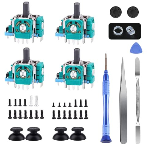 Joysticks Replacement for P5 Controller, AOLION 3D Joystick Module Parts Compatible with P5 51 PCS Controller parts 4 Joystick, Thumbstick, 10 Protective Ring and More,blue