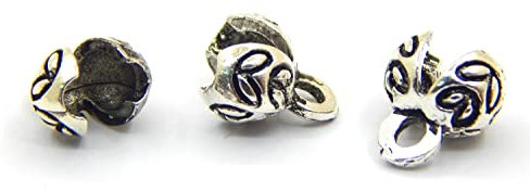 Perlin Quetschkalotten Fädelkalotten mit Öse Metall Klappkapseln Endkappen Endteile Für Tesbih Armband Halskette (Modell 1)