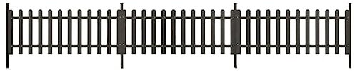 vidaXL 3X Lattenzaun mit Pfosten Gartenzaun Zierzaun Friesenzaun Sichtschutz Zaun Zaunfeld Beeteinfassung Staketenzaun WPC 614x80cm