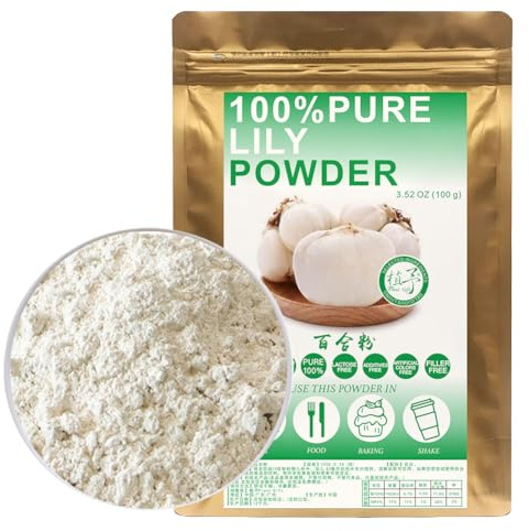 100% Lily Powder 百合粉 100g/3.52oz Natural Dried Lily Bulbs Flour Bai He Bulbus Lili, Dried Lily Bulb