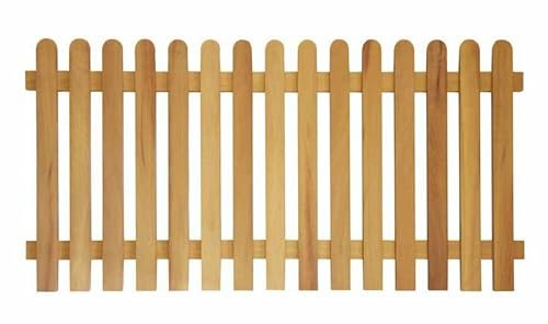Picket Garden Fence Panel, Natural Wood Fence, Picket Pressure Treated Fence, Rounded Hand Built (2 (L) X 3 (H) Feet, 8)