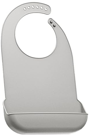 YYGMSS Bavoir imperméable en silicone pour adultes régulier et lavable, gris (L)