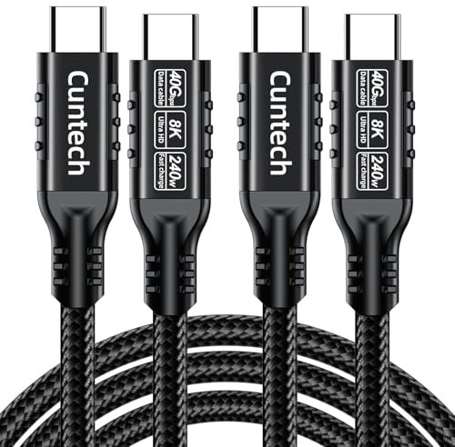 USB C 40Gbps Data Transfer Cable 3.3ft 2-Pack, 40Gbps/240W/8K/4K@60Hz Cable
