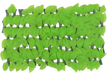 Valla de privacidad artificial extensible, protección visual artificial como paraguas, paneles de hojas de zarcillo, decoración de pared, setos para terraza, jardín, salón, balcón, interior y exterior