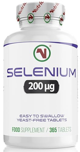 *New Launch* | Nutriodol Selenium 200 μg (L-Selenomethionine) – 365 Vegan Micro-Tablets | High Bioavailability | Contributes to The Maintenance of Normal Hair, Nails and The Immune System.