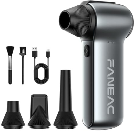FANEAC Compressed Air Duster X115-130000RPM Ultra Power Electric Air Duster, 3-Speed Mini Dust Blower for Computer, Keyboard, Electronics Indoor and Outdoor