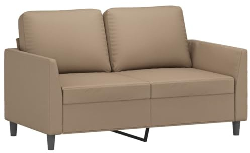 Emmtore Sofá de 2 plazas de Cuero sintético Color Capuchino 120 cm, Sofá de Relax