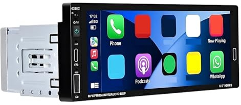 Sistema di navigazione per auto Autoradio da 6,9 pollici con lettore DVD, singolo DIN, ricevitore audio Android FM Bluetooth Carplay