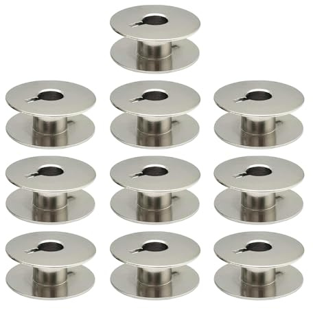 Whispern Cloud 10 pcs L Metal Bobbins for Sewing Machine Alphasew Bernina Brother Riccar Baby Lock +More (55623S)