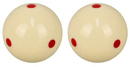 TriUnytion Palline da Biliardo Bianco 57,2 mm, 2 Pezzi Palla da Biliardo Punto Rosso Palla da Allenamento in Resina per Tavolo da Biliard