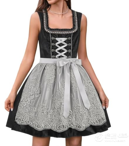 Abito da Cerimonia Donna Vestito Tirolese Donna Dirndl Abito da Festa della Birra Abito in Pizzo per L'Oktoberfest Tradizionale Festa della Birra con Corpetto Trachtencouture Cosplay