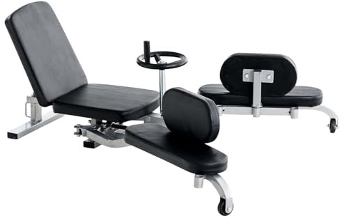 Extensor Mecánico de Piernas Fit Acolchada & con Respaldo Ajustable | Entrenador - Ejercitador de Piernas | Superficie del Asiento: 32 x 37 cm I Color:, Color:Negro