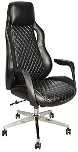 Kijng Rider Chefsessel Gamingstuhl Schwarz Lederfaserstoff - Ergonomischer Bürostuhl Schreibtischstuhl