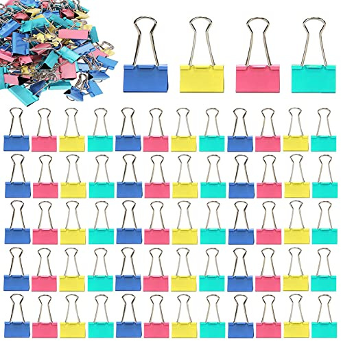 180 Pezzi Binder Clips 15mm Foldback Clips in metallo Doppio Fermacarte Clip 4 Colori