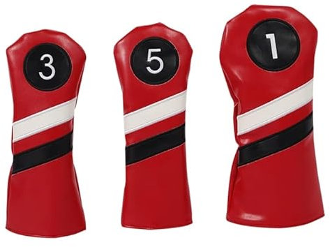 3 pezzi Driver/Fairway legno/ibrido Club Head Cover Set Pelle Golf-Club Headcovers Accessori da golf portatili per donne uomini Golf Head Covers per Woods-Driver