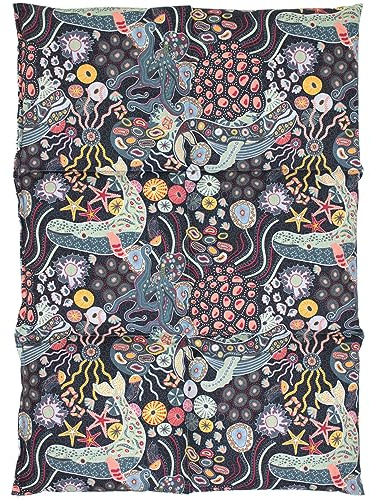 Coussin d'épeautre biologique - Coussin aux grains d'épeautre bio+ coton bio - 40x30 6 compartiments - sous l´océan - Coussin thermique - Bouillotte sèche chaude ou froide