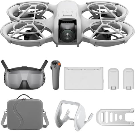 DJI Neo Motion Fly More Combo mit Landeplatz, Mini Drohne mit 4K UHD-Kamera, 135g selbstfliegende Drohne, Follow me funktion, Handflächenstart, KI-Motivverfolgung mit RC Motion 3 und 3 Akkus