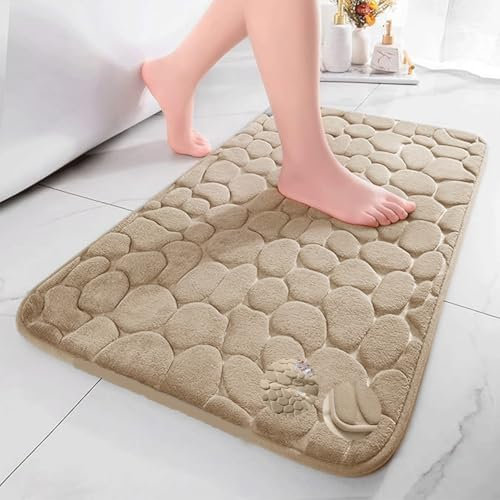 DAVANSU® Super Alfombrilla Baño Antideslizante 40x60 cm | Alfombra de Ducha de Microfibra Viscoelástica Lavable | Alta Absorción y Secado Rápido | Suave y Segura Ducha, Bañera y Suelo Húmedo (Beige)