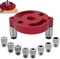 Rierousy Gabarit De Percage Set 3/4/5/6/7/8/9/1010 mm Guide de Percage Cheville Bois Guide Percage Charniere Kit de Perforateur Bagues de Forage Positionnement de Perforateur (Rouge)