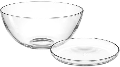 LEONARDO HOME Cucina 066350 - Juego de 5 platos de cristal y cuenco para servir, para desayuno, postre, aperitivos, combinables en el día a día, sencillo y moderno, ideal como mesa de mesa