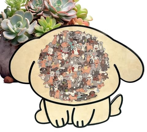Puzzles d'animaux en Bois – Pièces en superposées colorées, 1 Planche de Puzzle encadrée pour Chien, Jeu d'association d'animaux, Jouet en pour Animaux de Compagnie, Disposition Facile à pre