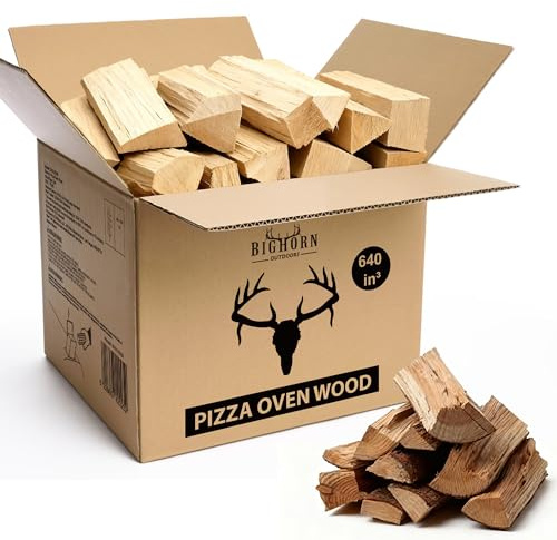 BIG HORN OUTDOORS Pizza Oven Wood, 4.5 Inch Mini Logs Kiln-Dried Oak Firewood for Big Horn, Ooni, Gozney, Solo Stove, and Other Wood-Fired Pizza Ovens, Smoker and Fire Pits, Approx. 10lbs