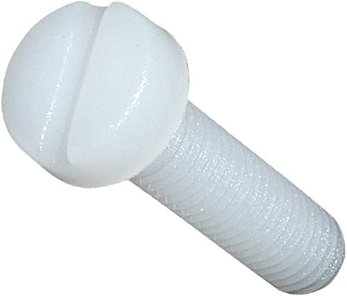 AERZETIX - Juego de 10 - Tornillo de Poliamida/Nylon M5x20 - Rosca métrica - Cabeza Cilíndrica/Ranurado/Plano/Redondo - Aislante - Bricolaje - Renovación - DIN 84 - C45319