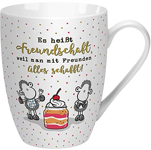 Sheepworld Tasse mit Spruch Freundschaft | Kaffeetasse, Porzellan, 30 cl | Sheepworld Lieblingstasse, Geschenk, Geburtstag | 59612