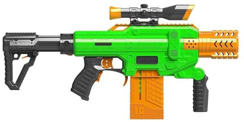 Dart Zone - Blaster - Grün - inkl. 10 Darts - Batteriebetrieben - Kompatibel mit Nerf-Magazinen und Darts - Ab 8 Jahren - Unisex