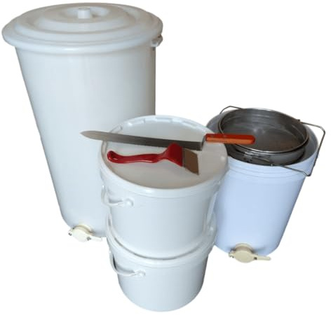 Beekeeping Supplies UK ltd - Beginner Honey Processing Starter Kit - Complete Kit: Extractor, Settling Tank, Honey Buckets, Strainer and Uncapping Tools