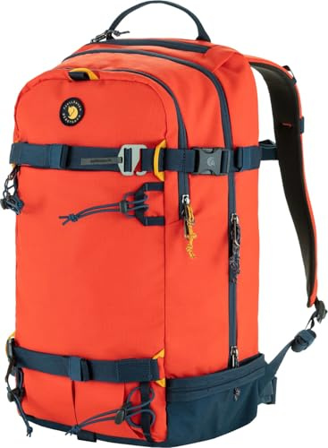 Fjällräven Bergtagen Touring 22 Backpack - Technical Pack, Reinforced Gear Carry, Alpine Design - Touring, Trekking, Hiking, Flame Orange-Mountain Blue, One Size
