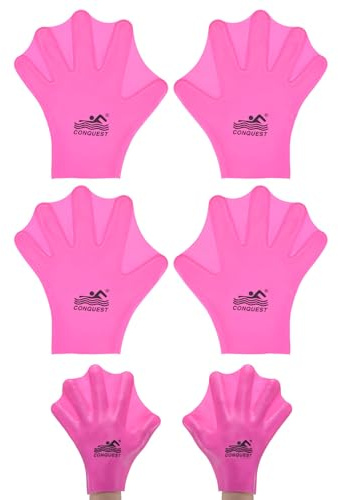 M METERXITY Silicone Swimming Gloves Webbed Swim Gloves Finger Frog Type Swim Training Glove Water Resistance for Swimming/Diving/Water Aerobics