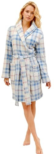 YUSnooL Plush Cozy Short Robes for Women after Shower, Lightweight Soft Bathrobe(Grib,M)