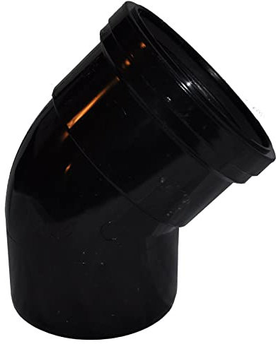 Single Socket Pushfit Soil Pipe 45 Degree Bend - Black