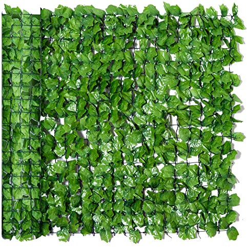 Outsunny Haie Artificiel Brise-Vue décoration Rouleau 3L x 1H m Feuillage réaliste Anti-UV Vert