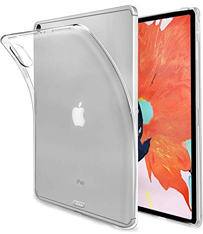 REY - Cover in Gel TPU Trasparente per iPad PRO 2018 12.9, Ultra Sottile 0,33 mm, Morbido Flessibile, Custodia Silicone
