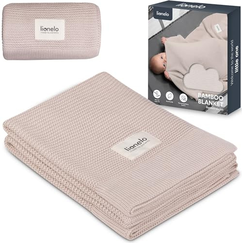 lionelo Bamboo Blanket 100x75cm Leggera coperta neonato di bambù, Fasciatoio, Coltre per lettino 100% Cotone naturale, Morbido Antibatterico Ipoallergenico Antimicotico Dal primo giorno di vita