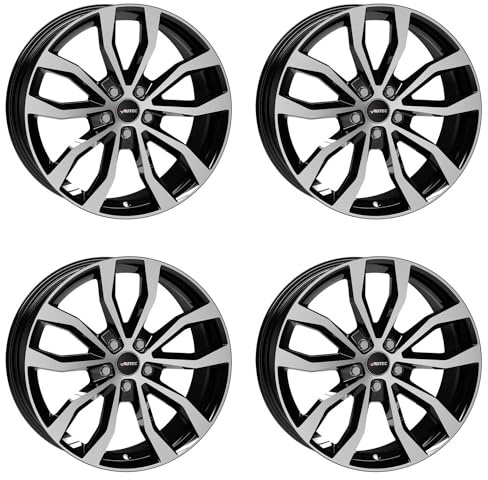 4x AUTEC Felgen Alufelgen UTECA 8.5x19 ET56 5x112 Schwarz poliert kompatibel mit Mercedes-Benz GL GLE GLS M